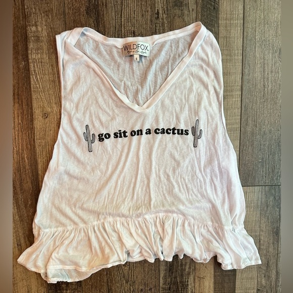 Wildfox flowy sleeveless Tshirt in small - Picture 5 of 6